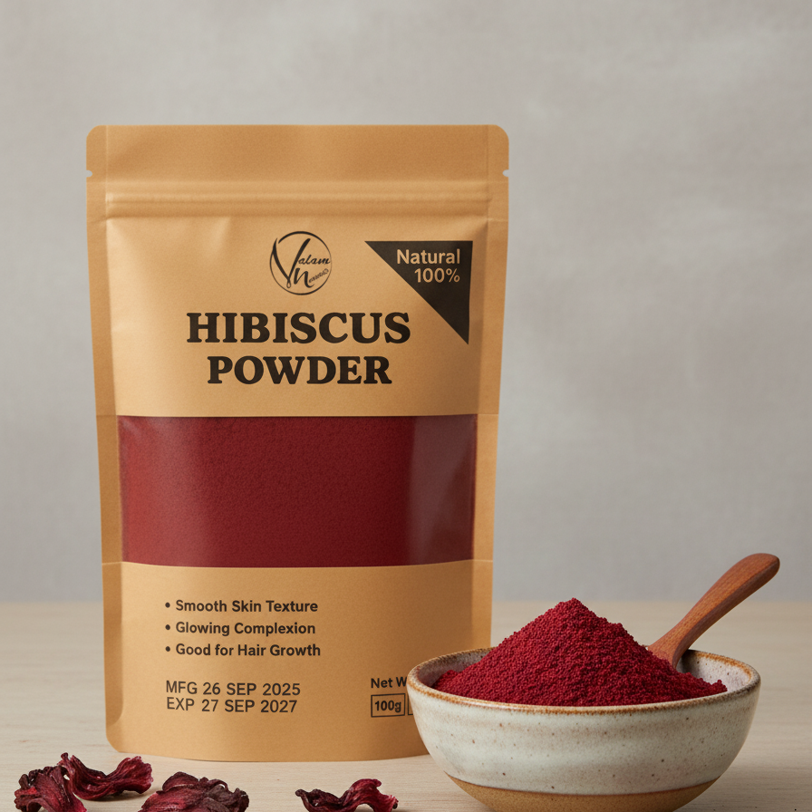 Hibiscus Flower Powder (50g) – 100% Pure Organic Herbal Powder | Supports Healthy Hair, Skin & Detox