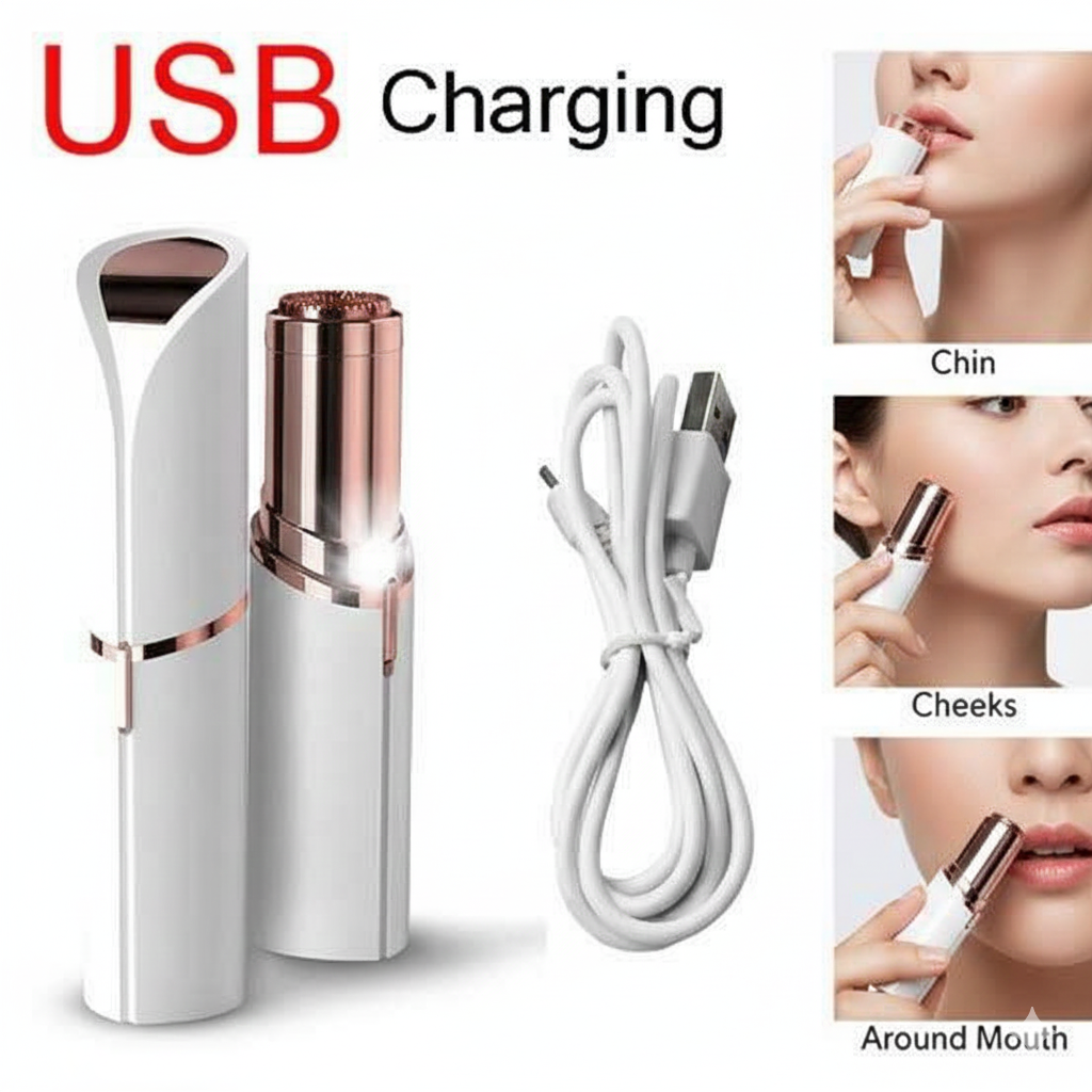 Flawless Facial Hair Remover for Women | Painless Lipstick-Style Finishing Touch Trimmer