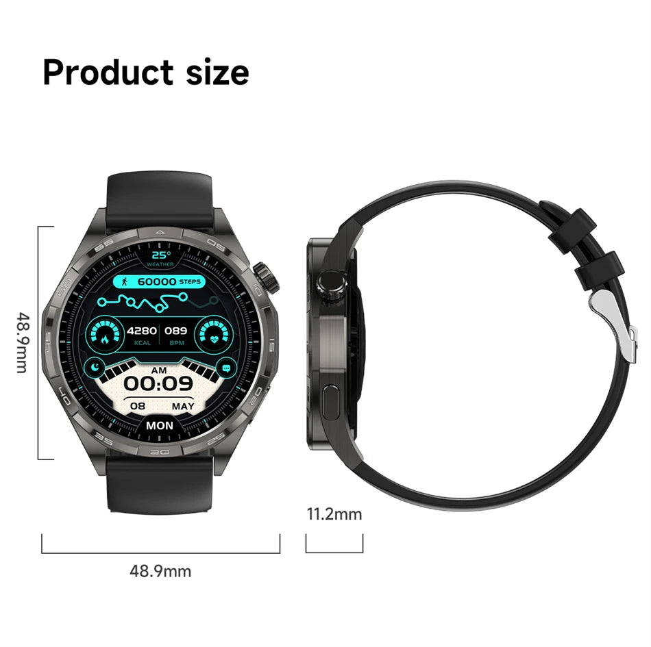 New Watch GT6 Smart Watch Men HD AMOLED Screen GPS Track Always Show Time Waterproof Heart Rate Bluetooth Call Sports Smartwatch