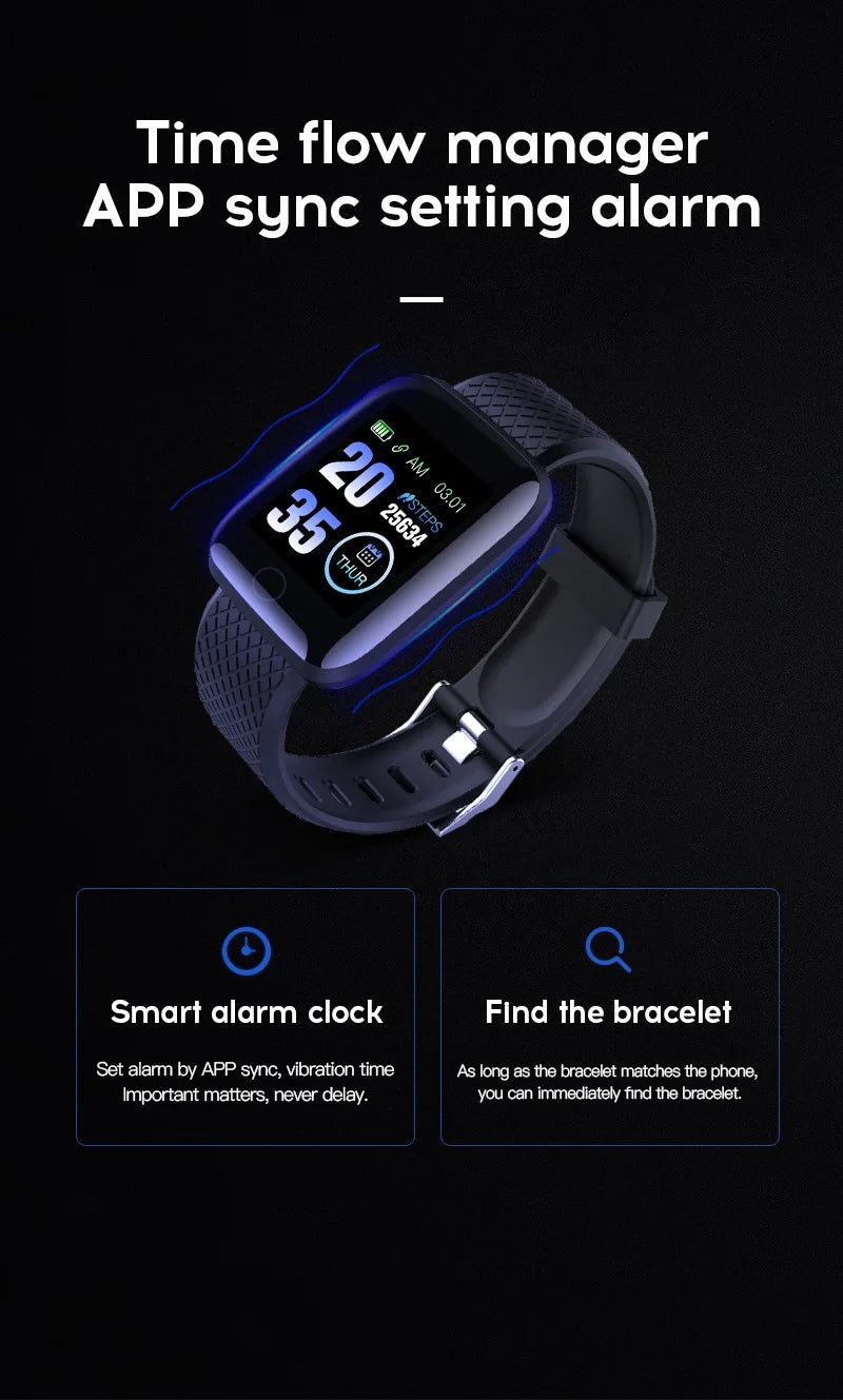 New 116plus Smartwatch Bracelet Waterproof With smart watch blood pressure Sleep Monitor Heart Rate Monitor And Fitness Features