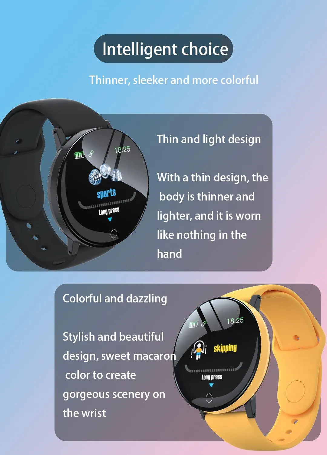 D18 Smart Watch Men and Women Sports Smart Bracelet LED B41 Smartwatch Waterproof Smart Touch Screen Bracelet Smartband 2025 New