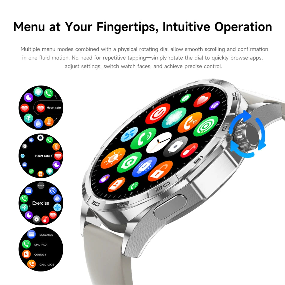 New Watch GT6 Smart Watch Men HD AMOLED Screen GPS Track Always Show Time Waterproof Heart Rate Bluetooth Call Sports Smartwatch