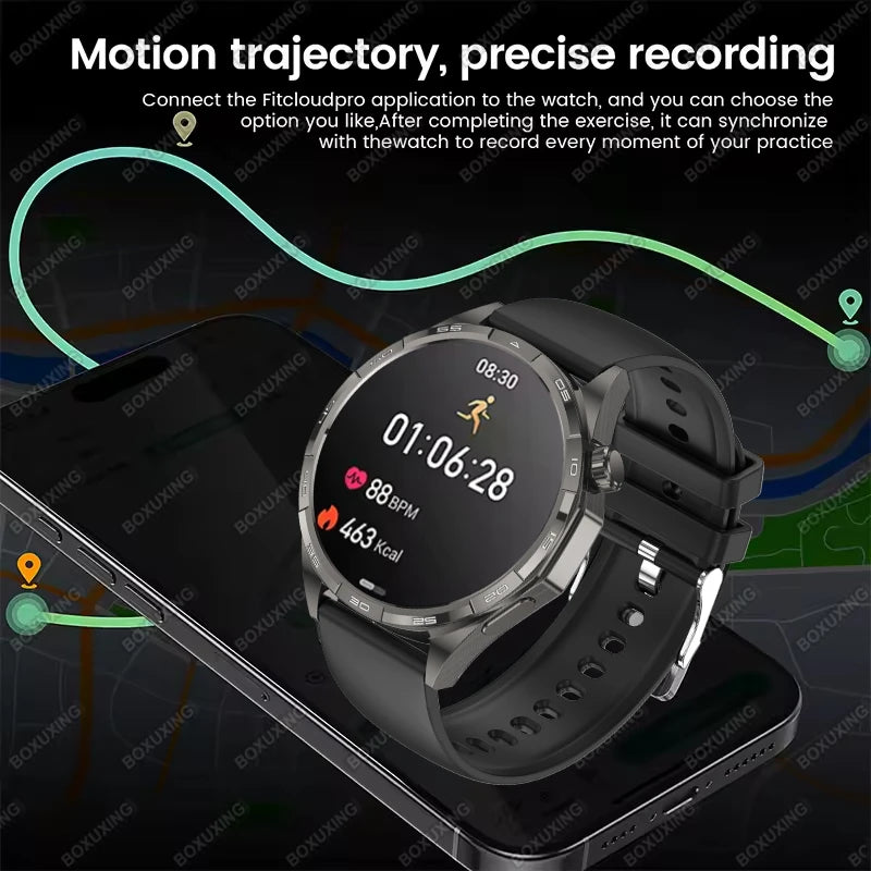 New Watch GT6 Smart Watch Men HD AMOLED Screen GPS Track Always Show Time Waterproof Heart Rate Bluetooth Call Sports Smartwatch