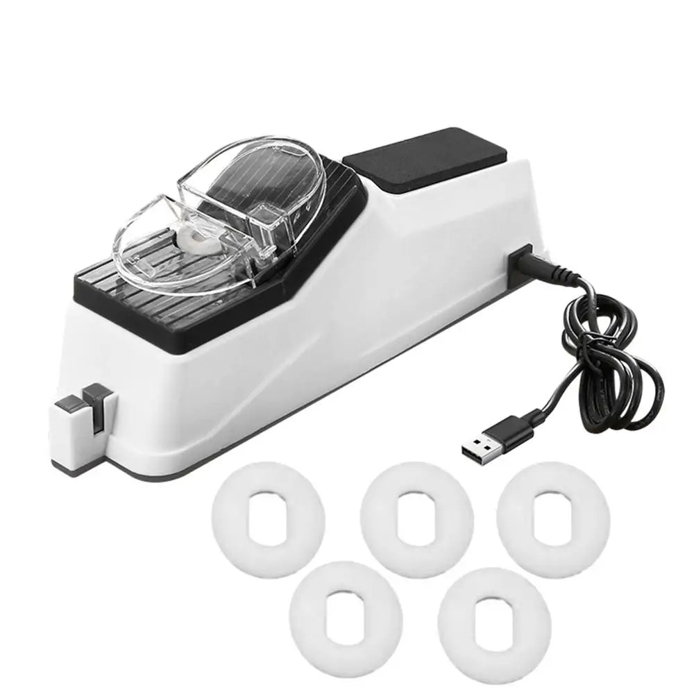 Electric Knife Sharpener Adjustable Kitchen Tool 5 Seconds Quick Sharpening Polishing with Protective Cover for Knives Scissors