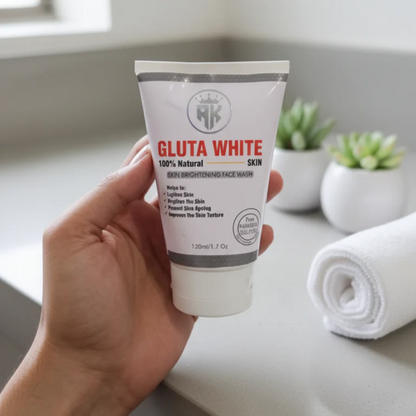 Gluta White 100% Natural Skin Brightening Face Wash – 120ml Gentle Cleanser for Radiant Skin