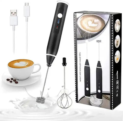 Rechargeable Coffee Beater (Big Box) | 2-in-1 Coffee &amp; Egg Mixer | 3-Speed Electric Milk Frother &amp; Hand Whisk