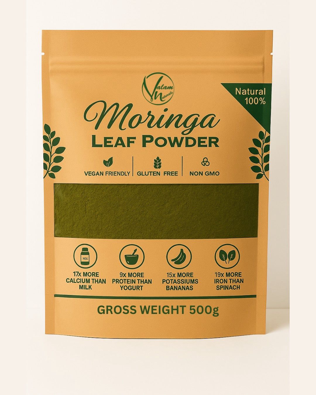 Organic Moringa Leaf Powder (250g) | Natural Superfood for Weight Management, Immunity Support, Energy &amp; Daily Nutrition