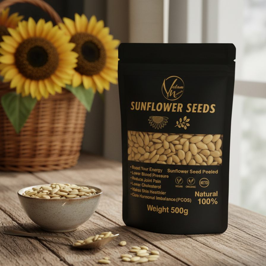 Sunflower Seeds  – 100% Natural, Protein &amp; Fiber-Rich Snack | Healthy Fats for Baking, Cooking &amp; Snacking (250g)