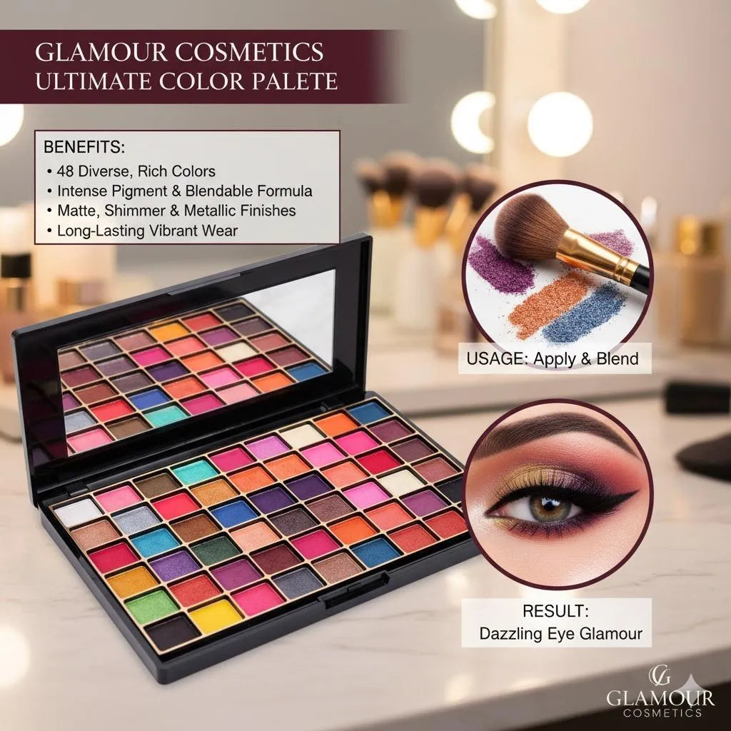Eyeshadow Palette, 48 Colors, Makeup Toolkit