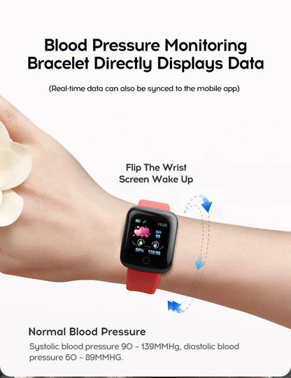 New 116plus Smartwatch Bracelet Waterproof With smart watch blood pressure Sleep Monitor Heart Rate Monitor And Fitness Features