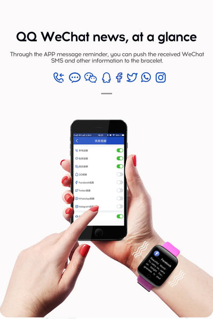 New 116plus Smartwatch Bracelet Waterproof With smart watch blood pressure Sleep Monitor Heart Rate Monitor And Fitness Features