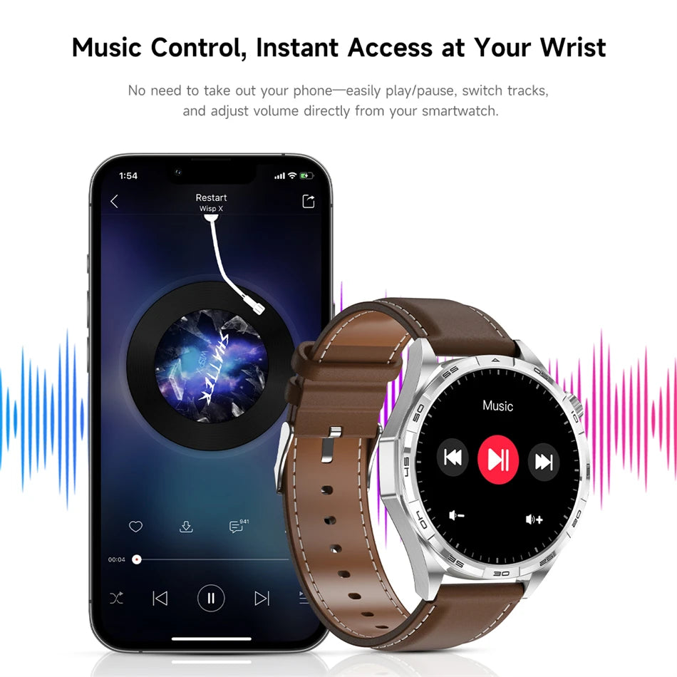 New Watch GT6 Smart Watch Men HD AMOLED Screen GPS Track Always Show Time Waterproof Heart Rate Bluetooth Call Sports Smartwatch