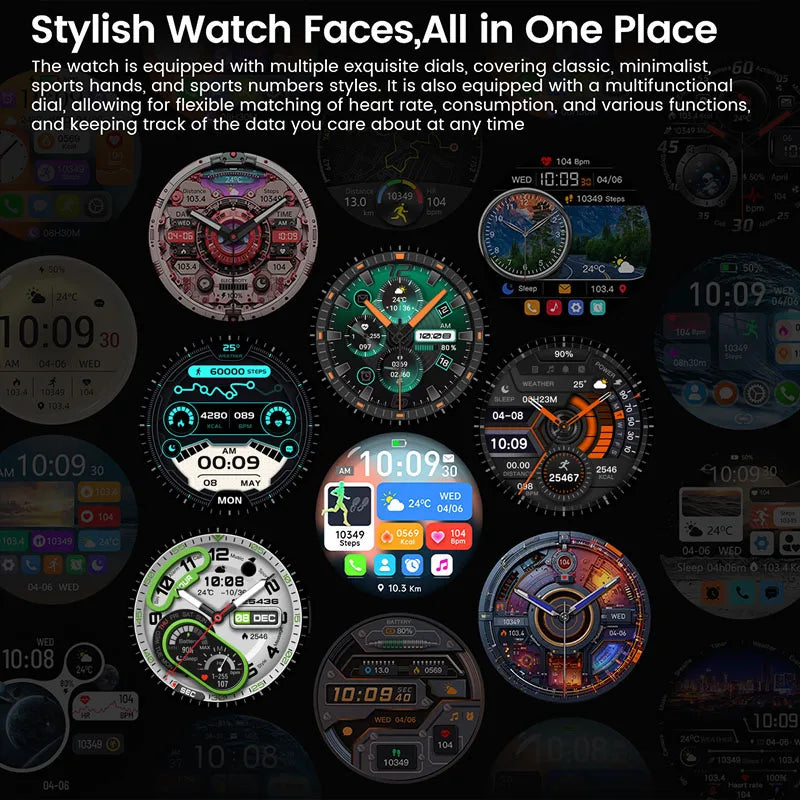 New Watch GT6 Smart Watch Men HD AMOLED Screen GPS Track Always Show Time Waterproof Heart Rate Bluetooth Call Sports Smartwatch