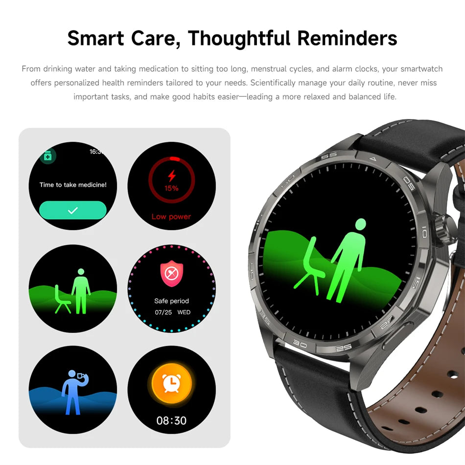 New Watch GT6 Smart Watch Men HD AMOLED Screen GPS Track Always Show Time Waterproof Heart Rate Bluetooth Call Sports Smartwatch