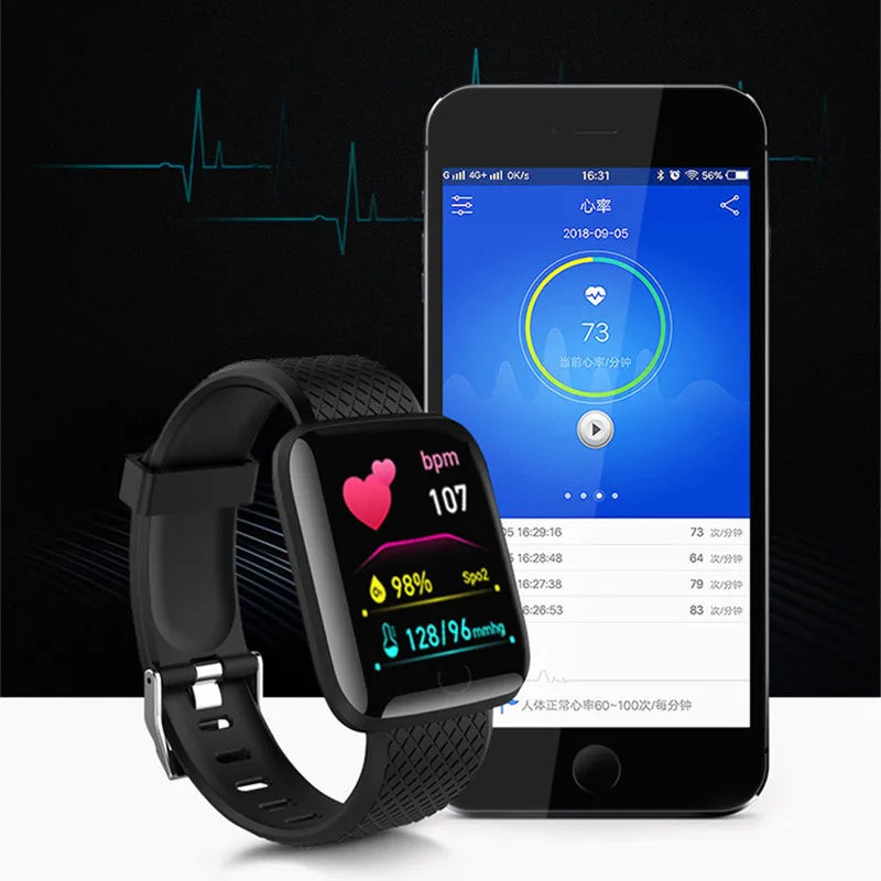 New 116plus Smartwatch Bracelet Waterproof With smart watch blood pressure Sleep Monitor Heart Rate Monitor And Fitness Features