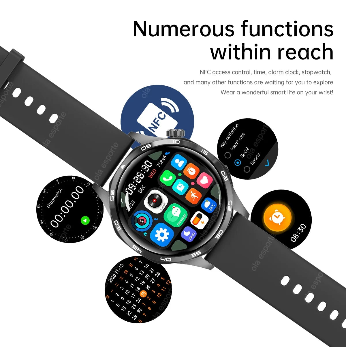2025 New GT5 Pro GPS Track Smart Watch Men 360*360 AMOLED Screen NFC BT Call Waterproof Health Monitor Man Smartwatches IOS
