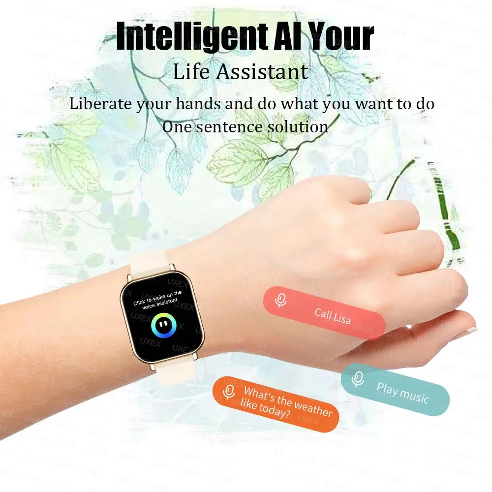 Ladies Men New 1.83" Smart Watch HD Full Screen Ultra Wireless Call Show Time Call Reminder Custom Photo Watches For Android Ios