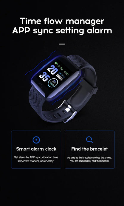 New 116plus Smartwatch Bracelet Waterproof With smart watch blood pressure Sleep Monitor Heart Rate Monitor And Fitness Features