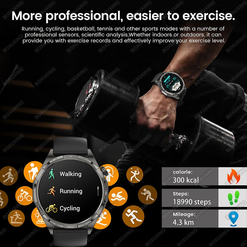 New Watch GT6 Smart Watch Men HD AMOLED Screen GPS Track Always Show Time Waterproof Heart Rate Bluetooth Call Sports Smartwatch