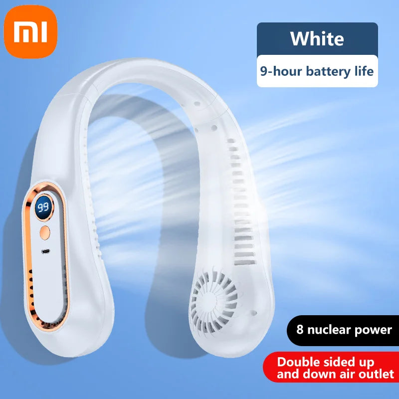 Xiaomi Portable Neck Fan MINI Electric Ventilador Silent Neckband Wearable Cooling FAN USB Rechargeable Neckband Air Cooler