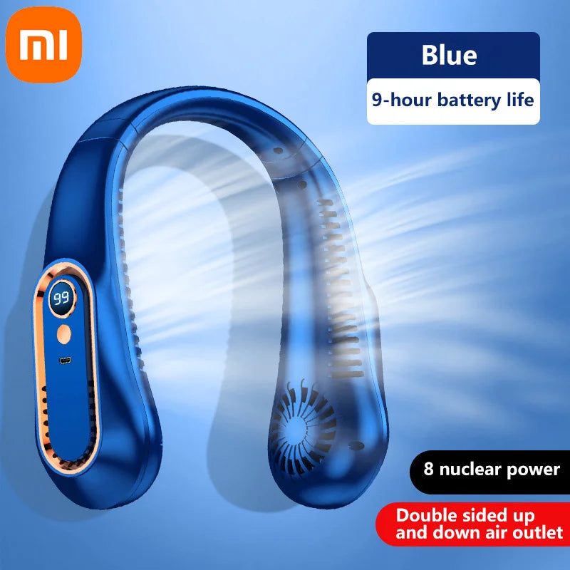 Xiaomi Portable Neck Fan MINI Electric Ventilador Silent Neckband Wearable Cooling FAN USB Rechargeable Neckband Air Cooler
