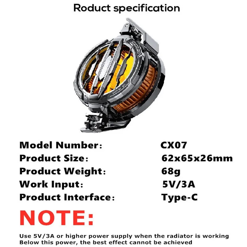 MEMO NEW Magnetic/ Back-clip 2 IN 1 Mobile Phone Semiconductor Cooling Fan Radiator CX07 for IPhone IOS Android PUBG Game Cooler