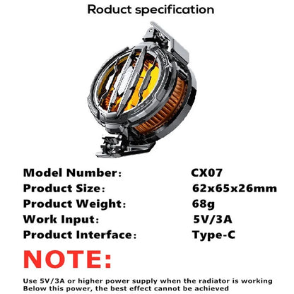 MEMO NEW Magnetic/ Back-clip 2 IN 1 Mobile Phone Semiconductor Cooling Fan Radiator CX07 for IPhone IOS Android PUBG Game Cooler