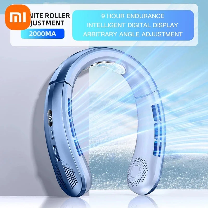 Xiaomi Portable Neck Fan MINI Electric Ventilador Silent Neckband Wearable Cooling FAN USB Rechargeable Neckband Air Cooler