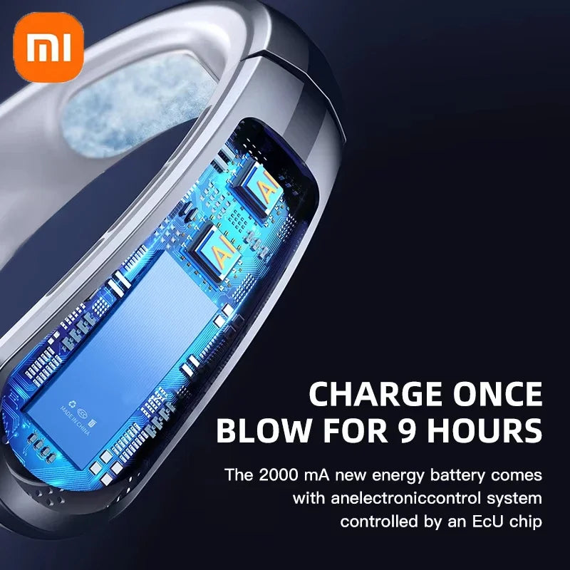 Xiaomi Portable Neck Fan MINI Electric Ventilador Silent Neckband Wearable Cooling FAN USB Rechargeable Neckband Air Cooler