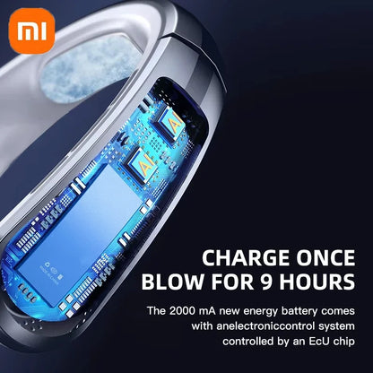Xiaomi Portable Neck Fan MINI Electric Ventilador Silent Neckband Wearable Cooling FAN USB Rechargeable Neckband Air Cooler