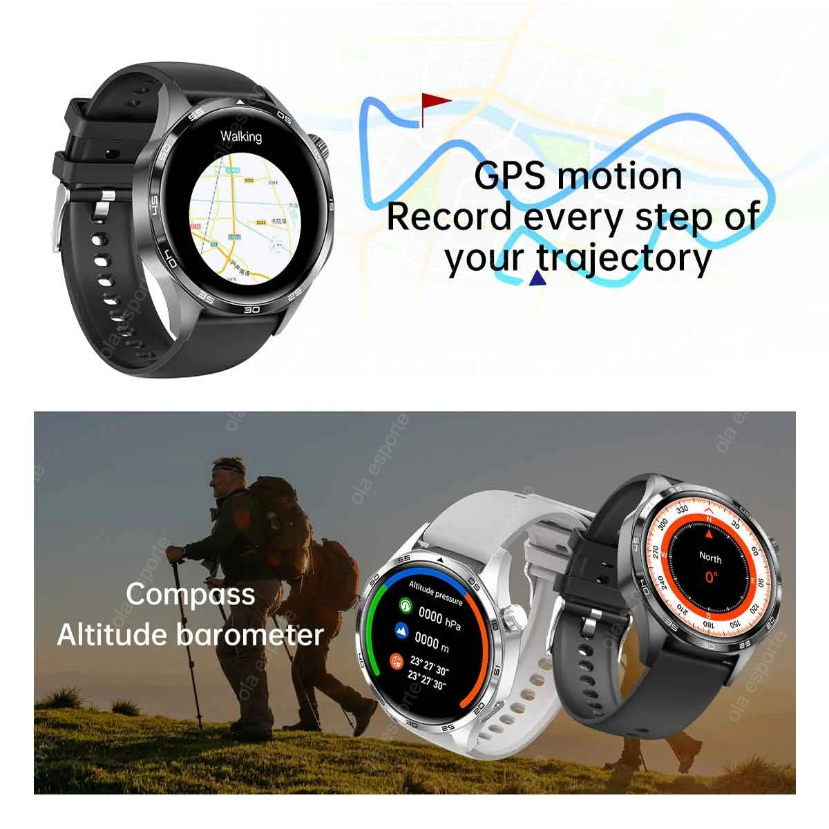 2025 New GT5 Pro GPS Track Smart Watch Men 360*360 AMOLED Screen NFC BT Call Waterproof Health Monitor Man Smartwatches IOS