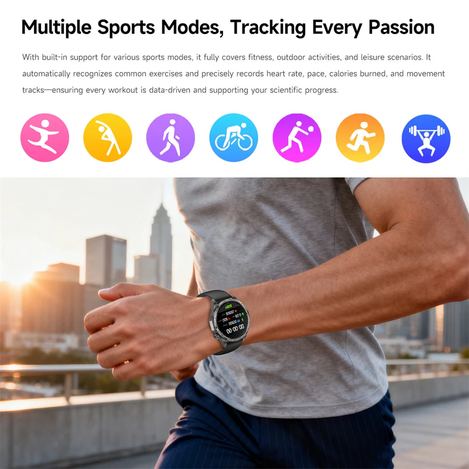 New Watch GT6 Smart Watch Men HD AMOLED Screen GPS Track Always Show Time Waterproof Heart Rate Bluetooth Call Sports Smartwatch