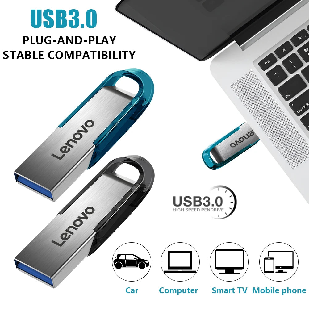 Lenovo Flash Drives 2TB Usb 3.0 Mini High Speed Metal Pendrive 1TB 512GB Stick Portable Drive Waterproof Memoria Storage U Disk