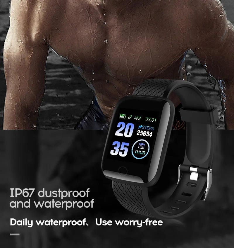 New 116plus Smartwatch Bracelet Waterproof With smart watch blood pressure Sleep Monitor Heart Rate Monitor And Fitness Features