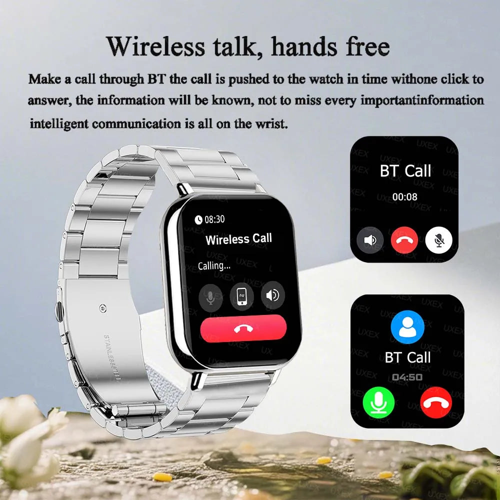 Ladies Men New 1.83" Smart Watch HD Full Screen Ultra Wireless Call Show Time Call Reminder Custom Photo Watches For Android Ios