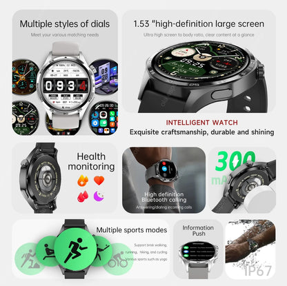 2025 New GT5 Pro GPS Track Smart Watch Men 360*360 AMOLED Screen NFC BT Call Waterproof Health Monitor Man Smartwatches IOS