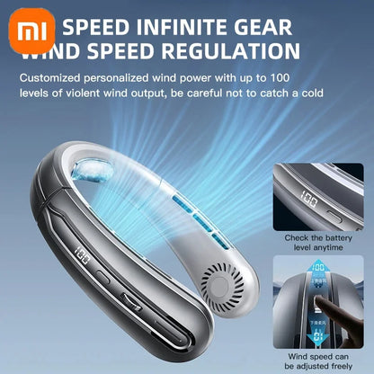 Xiaomi Portable Neck Fan MINI Electric Ventilador Silent Neckband Wearable Cooling FAN USB Rechargeable Neckband Air Cooler