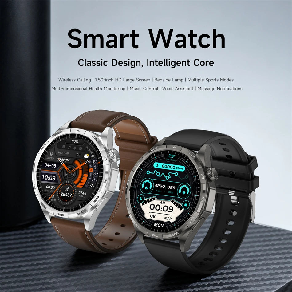New Watch GT6 Smart Watch Men HD AMOLED Screen GPS Track Always Show Time Waterproof Heart Rate Bluetooth Call Sports Smartwatch