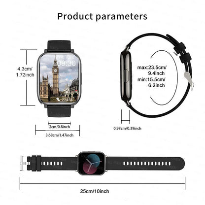 Ladies Men New 1.83" Smart Watch HD Full Screen Ultra Wireless Call Show Time Call Reminder Custom Photo Watches For Android Ios